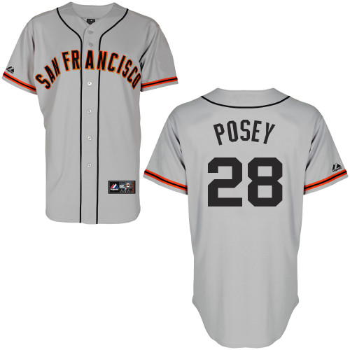 Buster Posey #28 mlb Jersey-San Francisco Giants Women's Authentic Road 1 Gray Cool Base Baseball Jersey